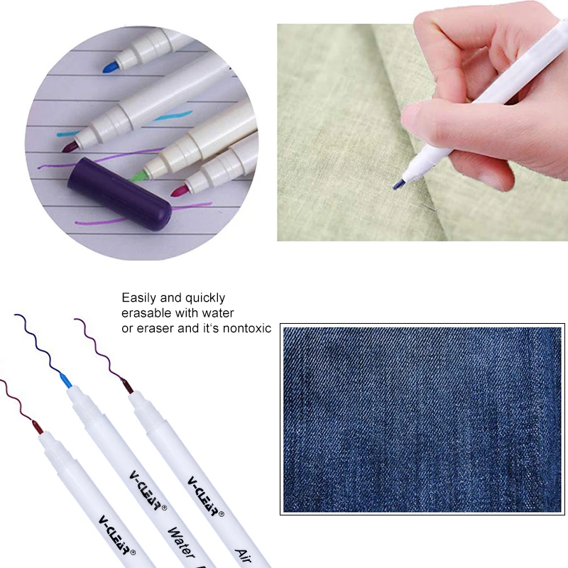 Fabric Markers MIUSIE 4pcs Soluble Cross Stitch Water Erasable Pens