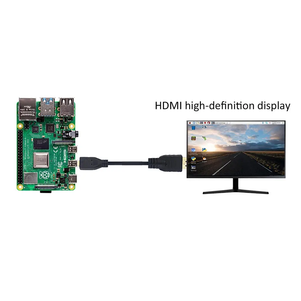 Черный микро HDMI к HDMI кабель 1,5 м 4 к для Raspberry Pi 4 Модель B микро HDMI к HDMI кабель адаптер