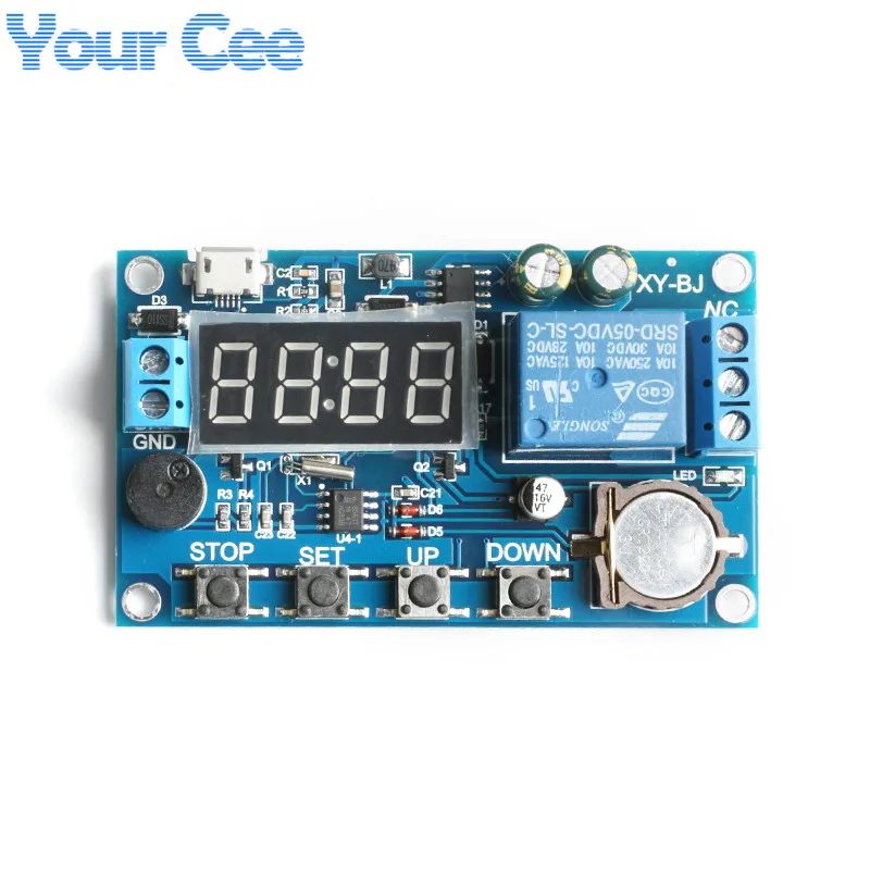 Acxico 1Pcs Real-time Timing Relay Module Switch Control Clock Synchronization Delay Timer Module 24H Timing 5 Time Periods 