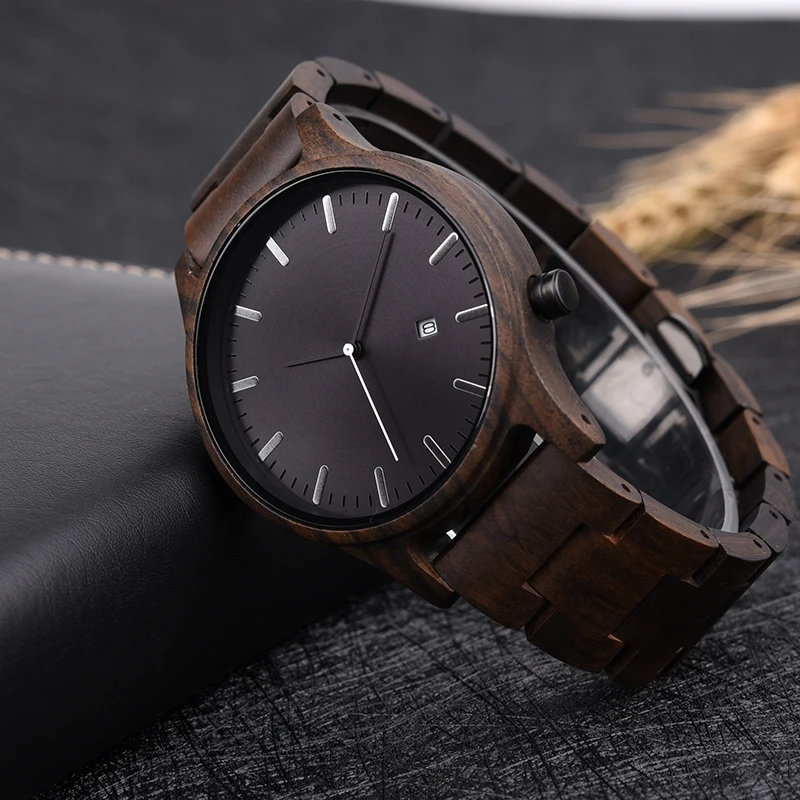  DODO DEER Wood Watch Men Fashion Date Display Wooden Timepieces Chronograph Military Quartz Watches