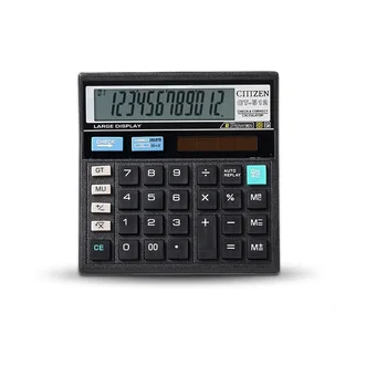 

12 Digit Desk Calculator Large Buttons Financial Business Accounting Tool CT-512 Black color big size buttons