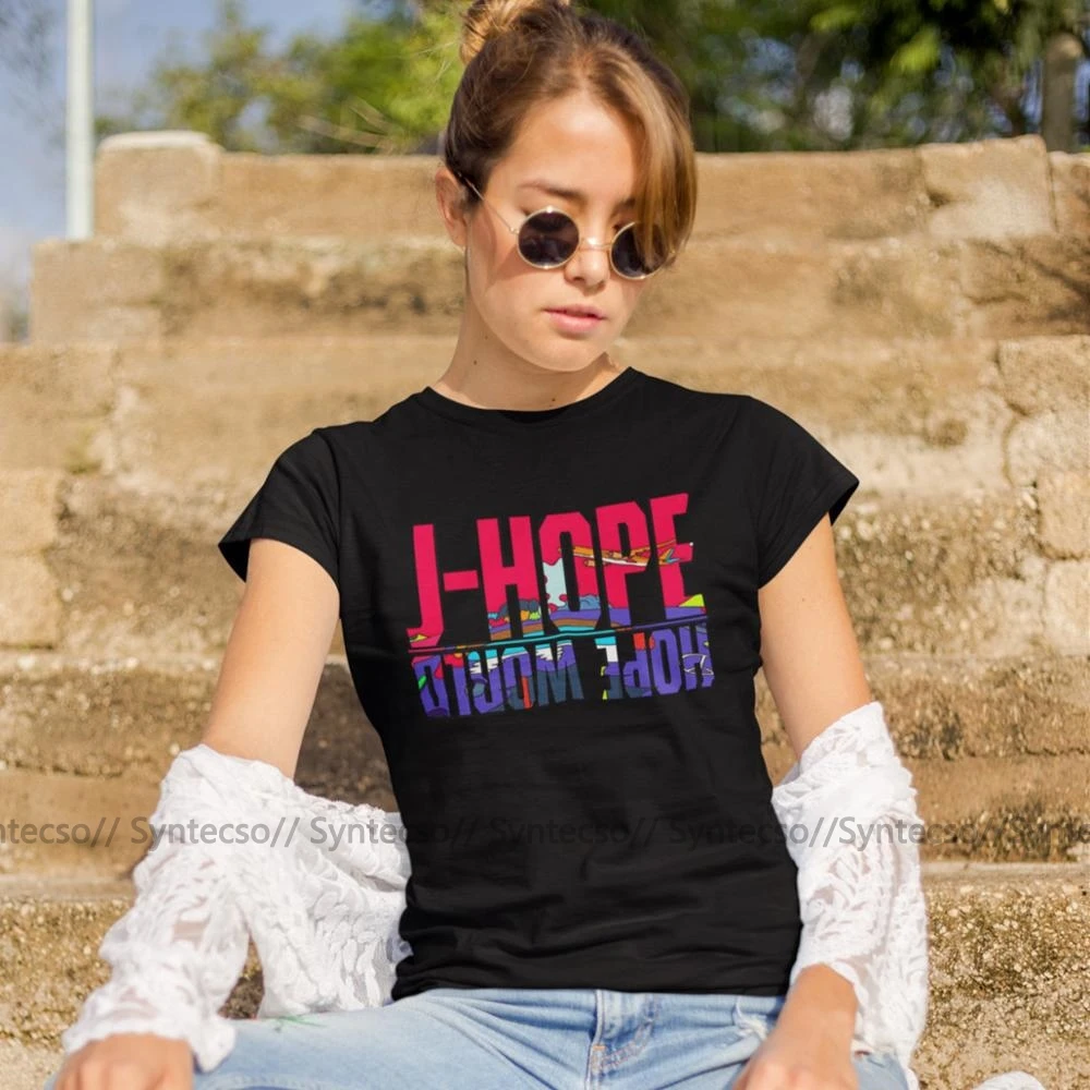 Футболка Hope World футболка J-hope - хлопковая фиолетовая женская графическая простая с