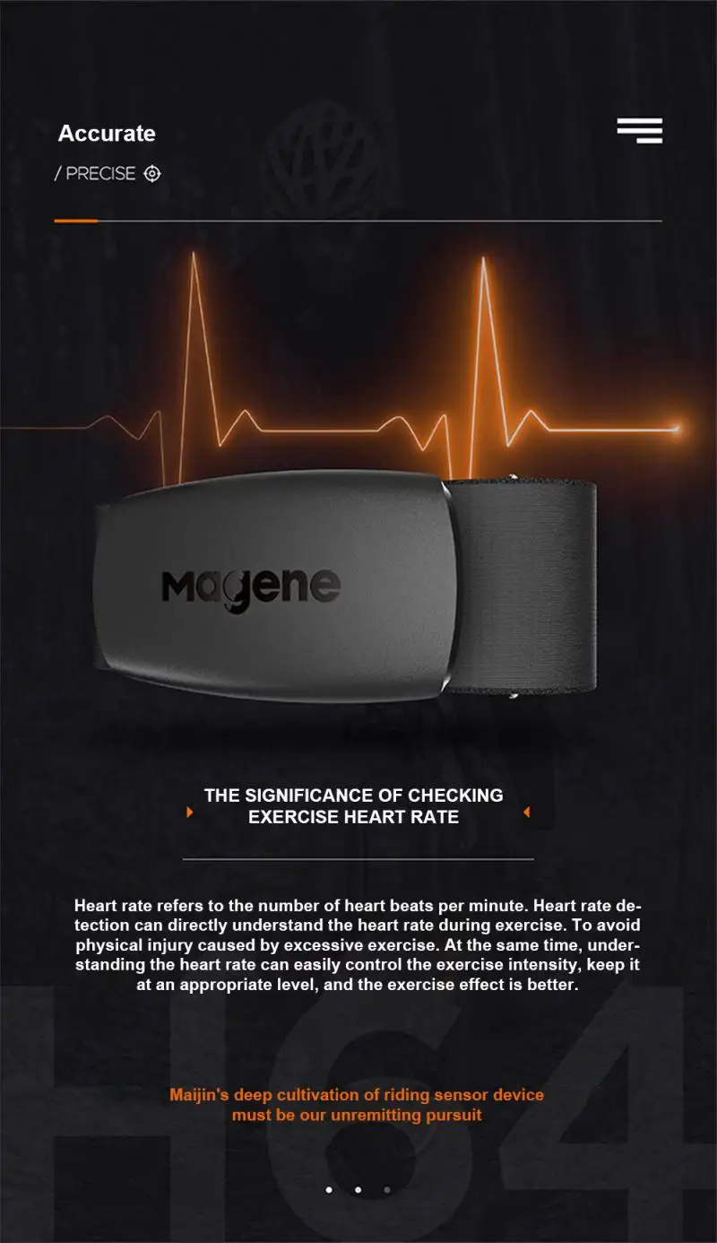 Sangle Poitrine Moniteur Fréquence Cardiaque Magene H303 - Sangle Pectorale Ant+/Bluetooth - Compatible Apps Sport Coros Pace Pro