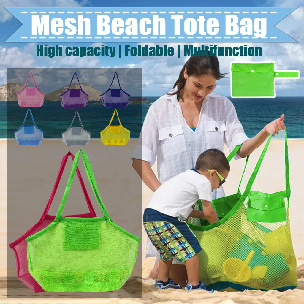 Bolsa de playa de malla grande, gran oferta, mochila de moda, juguetes para niños en el exterior, gran bolsa de almacenamiento, gran oferta, 2020