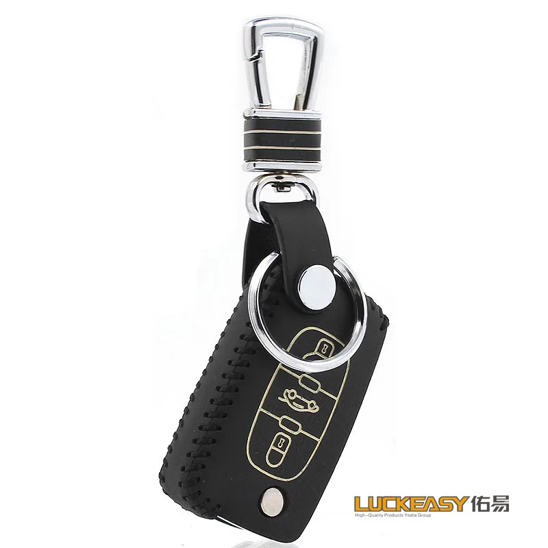 Автомобильный ключ для peugeot 308 408 2009/2012 C5 C-Triomphe 2008-2010 Grand C4 Picasso 2009 кожа key2a - Название цвета: Черный