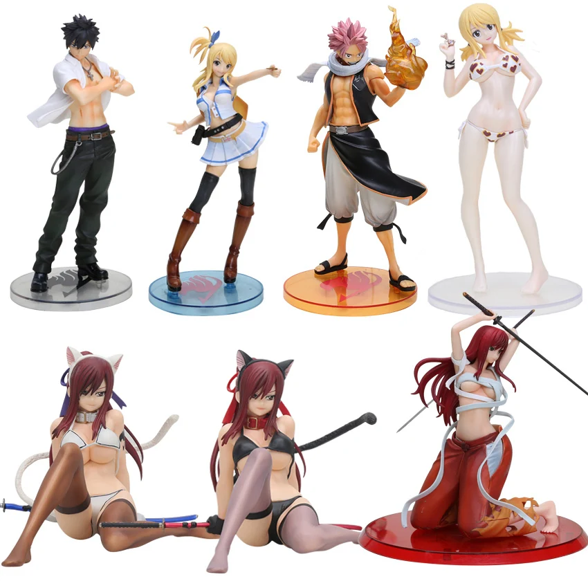 Аниме Сказочный хвост фигурка Нацу Драгнил Гари фуллбастер Lucy Heartfilia Erza Scarlet ПВХ