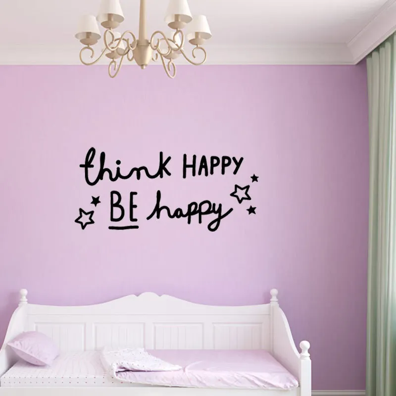 3031 Think Happy резные креативные наклейки свежий Nordic настенные Стикеры для домашнего декора, импортные товары
