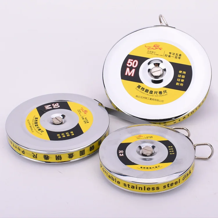 

Multi-functional Stainless Steel round Plate Tape Measure 20 M 30 M Hand-cranking round Plates Tape Measure Work Site Measuremen