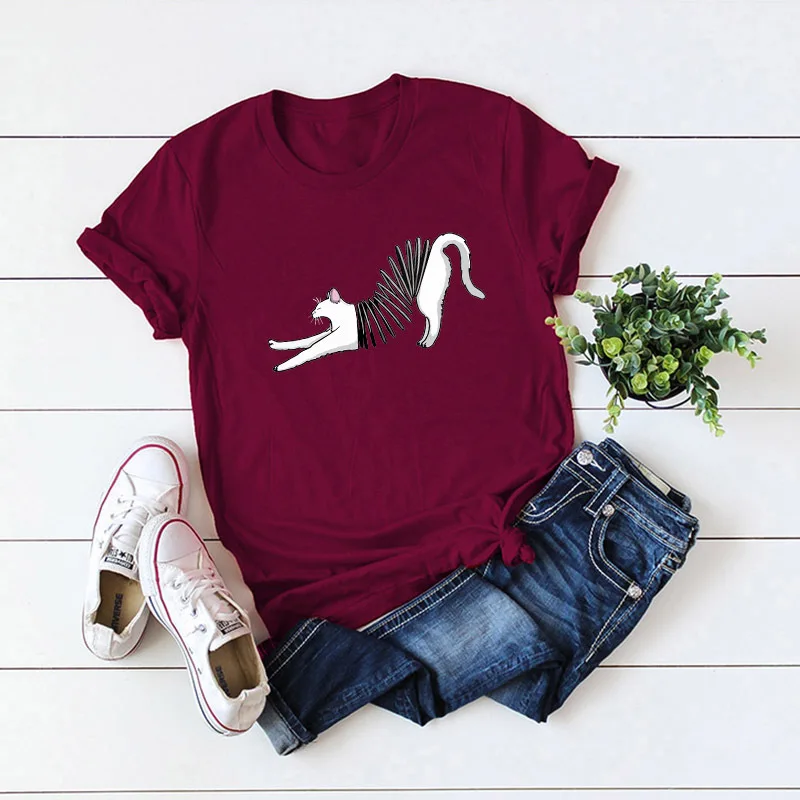 

Plus Size S-5XL New Sloth Print T Shirt Women Shirts 100% Cotton O Neck Short Sleeve Summer T-Shirt Tops Casual Pink TShirt 2020