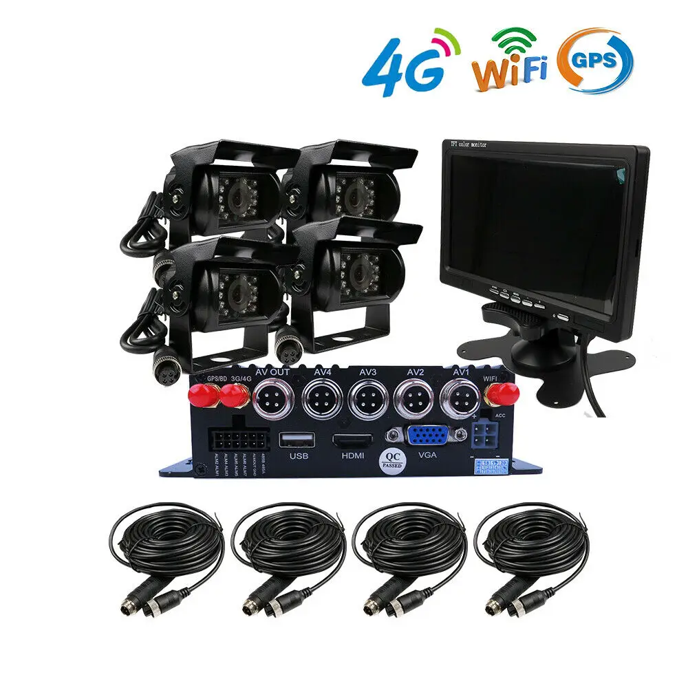 4CH gps 4G wifi 1080P AHD 256GB SD автомобильный видеорегистратор 2.0MP CCTV ИК камера Удаленный