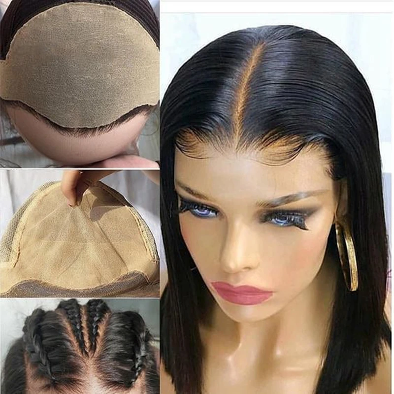 13x6 поддельные головы парик 150% плотность Синтетические волосы на кружеве парик человеческих волос Прямые длинные парики предварительно вырезанные глубокий часть синтетические волосы перуанские Волосы remy для Для женщин