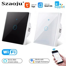 

EU Wall Touch Wifi Switch Smart Light Switch Smart home No Neutral Wire Required Tuya Smart Life Home Support Alexa Google Home