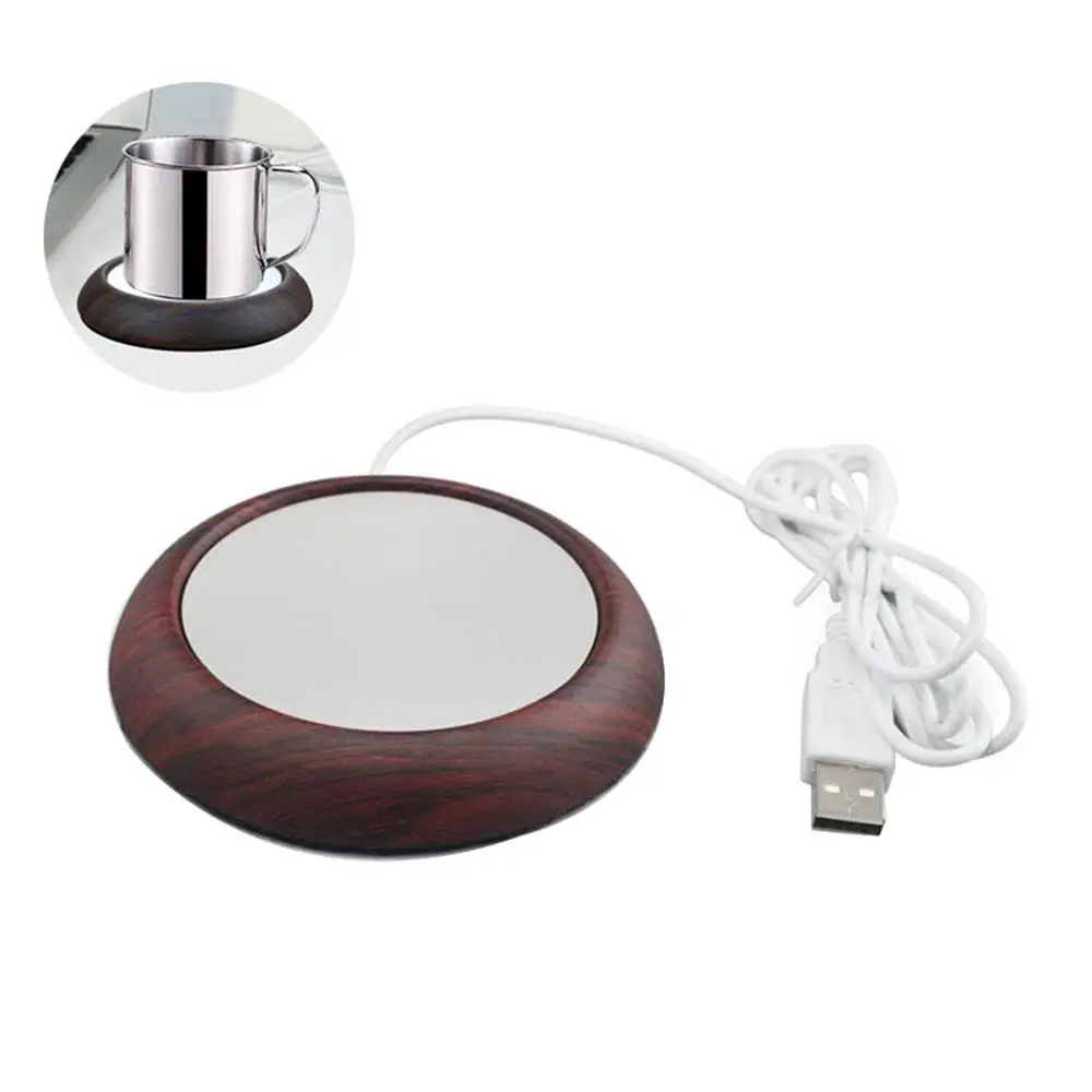 Новый деревянный/мраморный цвет портативный USB Электрический чашка нагреватель