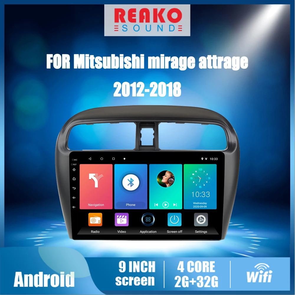 Автомобильный радиоприемник реакosound для Mitsubishi Mirage 2012-2018 9 дюймов 2.5D 2 Din Android 8 1