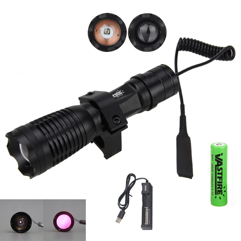 850nm Infrared Zoomable Hunting Torch IR Flashlight Night Vision IR