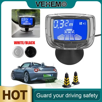 

☆VEHEMO ☆ 2020 Portable Car Reverse Radar Detector 6 Sensors LCD Display Backup Parking Radar Auto Reverse Radar Weatherproof