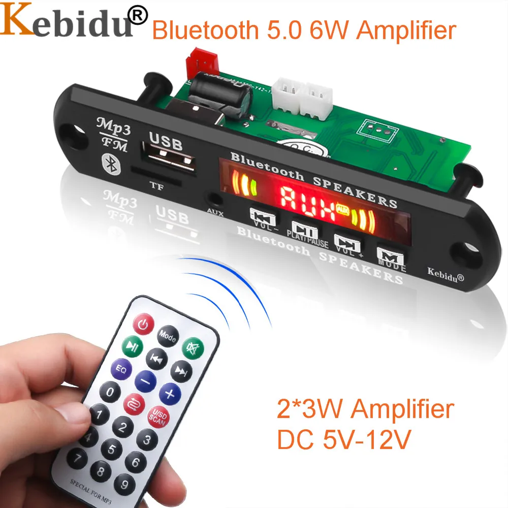 

Bluetooth 5.0 MP3 WMA FM AUX Decoder Board Plate Audio Module USB Radio Car MP3 Speaker Record Color Screen TF Card Recording