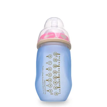 

Baby glass bottle Wide-bore Temperature-proof Explosion-proof Anti-flatulence Baby bottle with straw