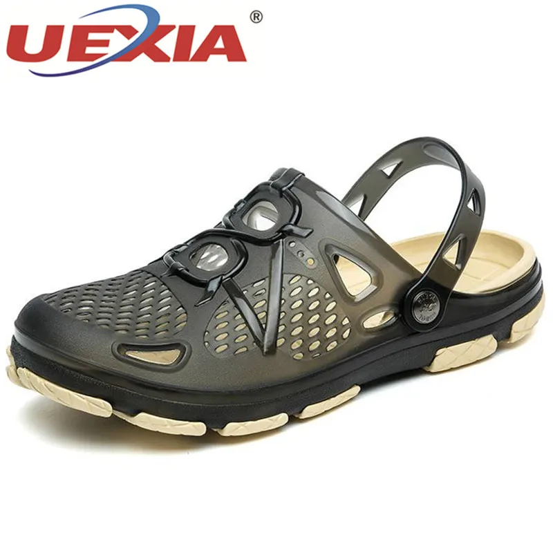 UEXIA 2020 Slippers Men Flats Shoes Sandals Breathable Casual Outdoor Flats Flip Flops Non-Slip Beach Big Size Fashion Footwear
