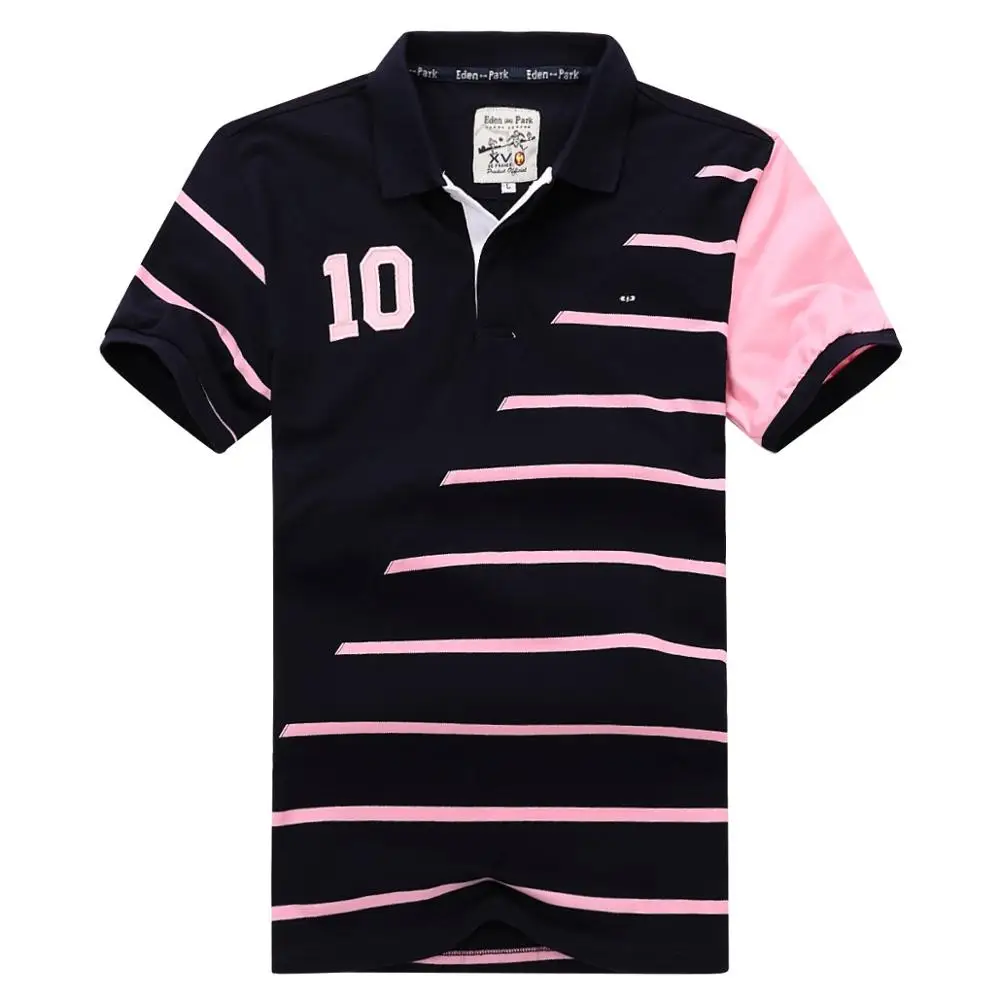 Camiseta de algodón rayado Eden para hombre, Polo estilo francés clásico e informal, talla grande M a 3XL, 2021