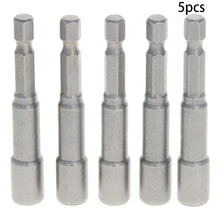 Utoolmart 5 шт. 1/" немагнитное шестигранное гнездо 65 мм длиной 6~ 15 мм хром-ванадиевая ударная гайка сеттер драйвер бит адаптер