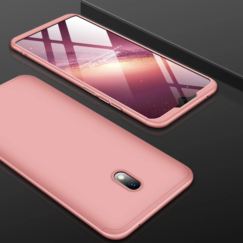 Pink Для Red mi 8A чехол для Xiaomi mi Note 10 A3 9 9T Lite Red mi Note 8T 7 8 Pro 7A 8A чехол 3 в 1 шт полная защита противоударный чехол - Цвет: Pink