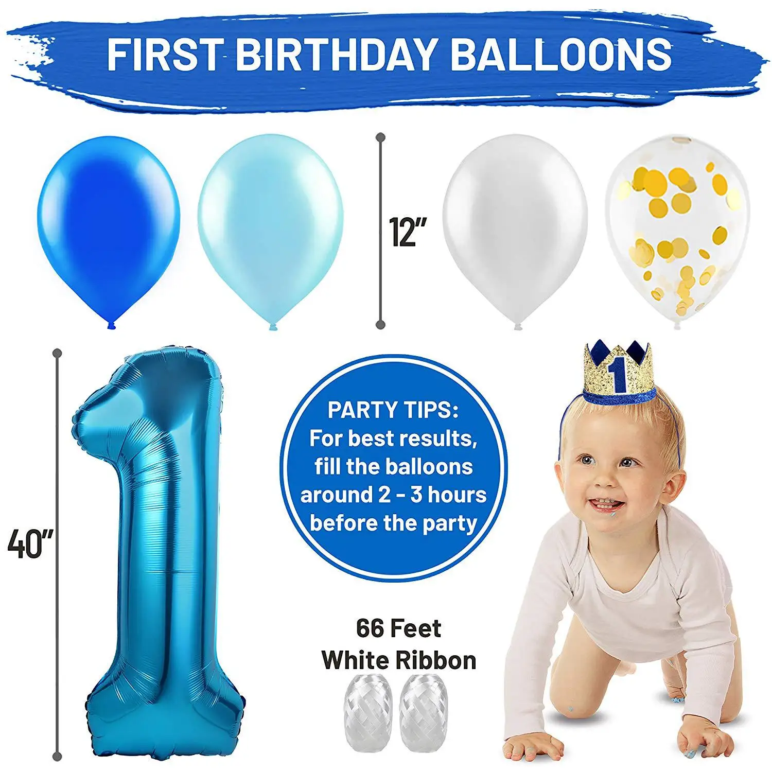 Birthday Balloons 1 Year Old Birthday Set Baby Party Decoration Balloon Set Banner One