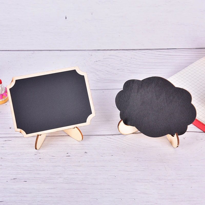 Wooden Blackboard Wooden Chalkboard 1PC Mini Wooden Blackboard Portable Message Board Chalkboard Stand Universal Wedding Party Table Decor Tags