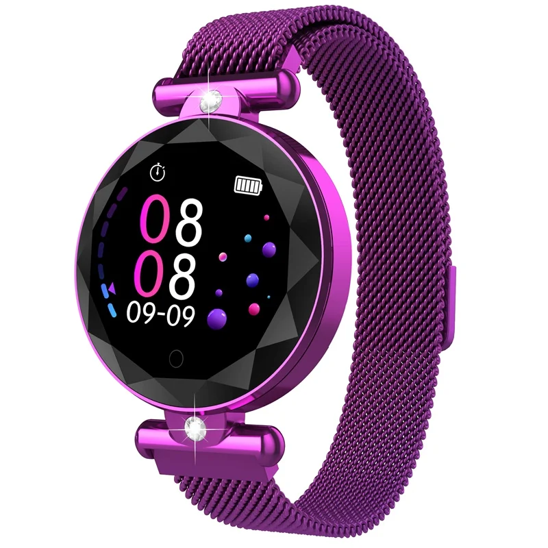 SCELTECH Lady S886 Смарт-часы для женщин монитор сердечного ритма фитнес-трекер женский браслет IP67 Водонепроницаемый для Xiaomi huawei телефон - Цвет: Фиолетовый