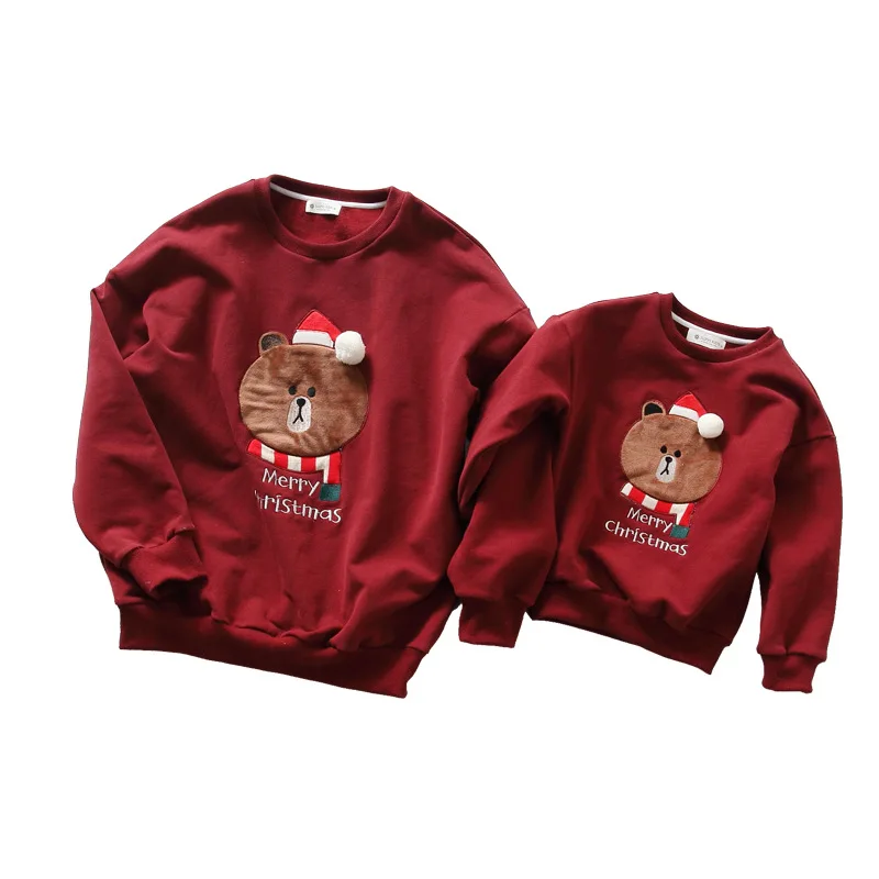 

Christmas Family Matching Clothes 2019 Mommy and Me Cartoon Bear Christmas Sweatshirt Mommy and Daughter Matching Clothes
