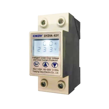 

1-63A 145-300V adjustable over and under voltage protective device current limiter with excellent current limiting protective