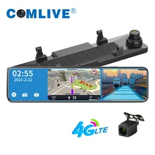 2021 newest 4+32G 12in 3 split dispaly android 8.1 mirror car DVRs GPS navigation WIFI BT dual lens HD1080P adas car recorder