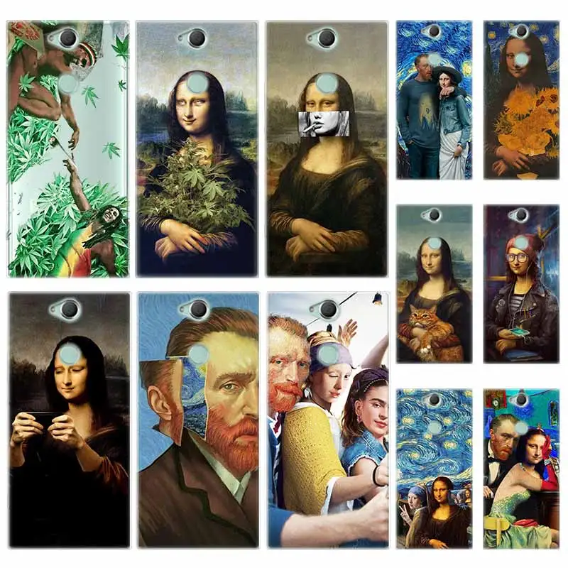 Van Gogh Mona Lisa Funny Art Silicon TPU Case For Sony Xperia L1 L2 L3 X XA XA1 XA2 XA3 XZ XZ1 XZ2 XZ3 XZ4 Plus Compeact Cover | Мобильные