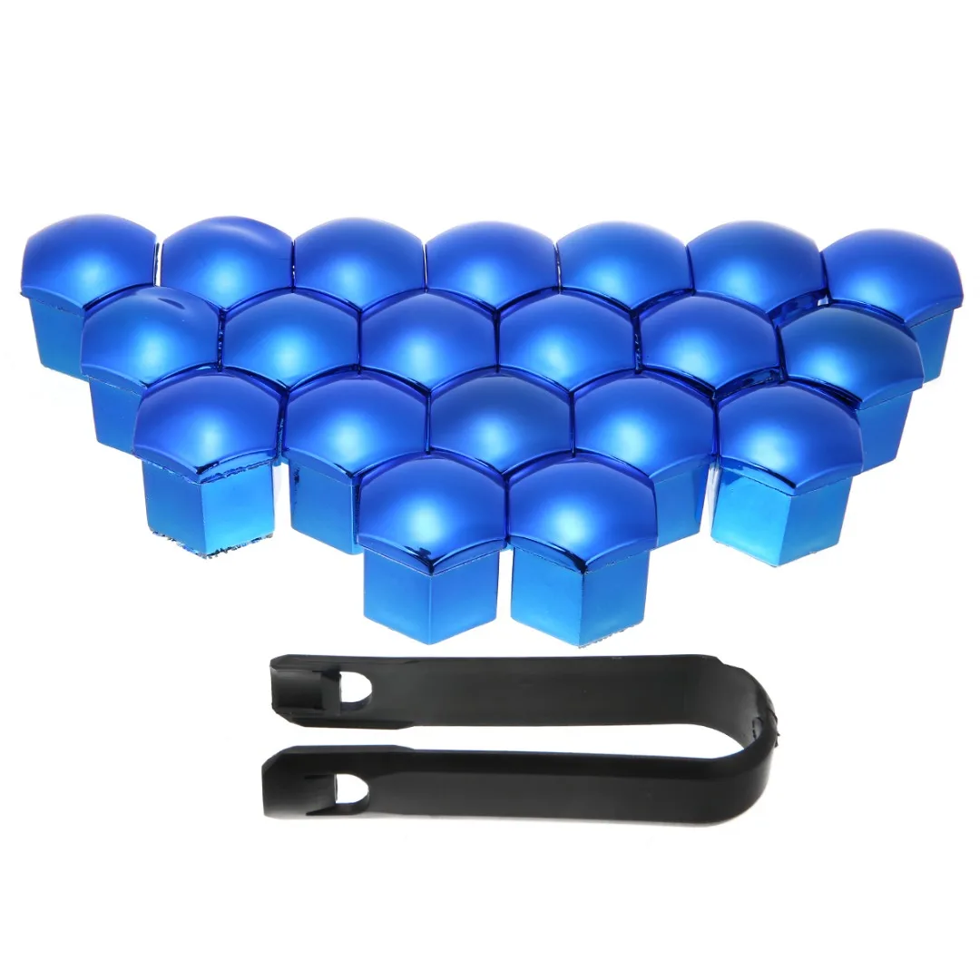 Mayitr 20pcs Car Wheel Nut Caps Auto Hub Screw Cover 17/19/21mm Universal Wheel Nut Bolt Cover Cap+Removal Tool 2 Colors