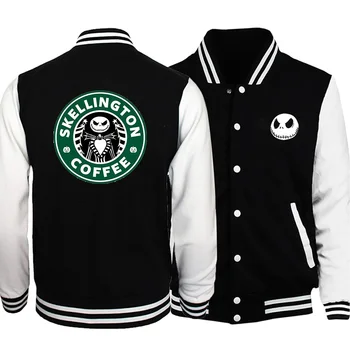 

Black men new Jack Coffee the funny printed baseball jackets fleece man sweatshirt 2019 White Hoodie autumn winter warm coat
