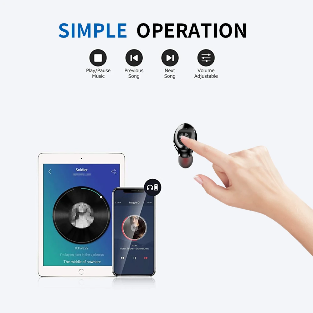 FOOVDO 5 0 Bluetooth Earphone Wireless Headphone Sport Earpiece Mini Headset Stereo In Ear IPX5 Waterproof TWS Power Display