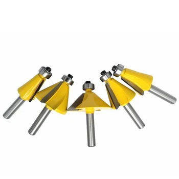

5Pcs/Set 8Mm Shank Chamfer Router Bit 11.25 15 22.5 30 45 Degree Milling Cutter for Wood Woodworking Machine Tools