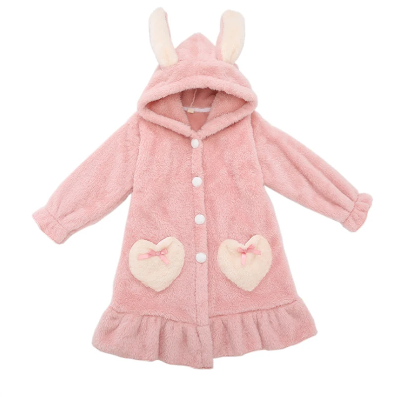 Autumn Winter Baby Pajamas Robe Cartoon Hoodies Girl Boys Sleepwear Bath Towels Kids Soft Bathrobe Pajamas Children's Clothing