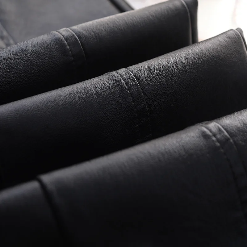 KoHuiJoo/черные брюки из искусственной кожи для женщин; сезон осень-весна; расклешенные кожаные брюки; Женские однотонные брюки; большие размеры; деловые штаны с карманами; M-4XL