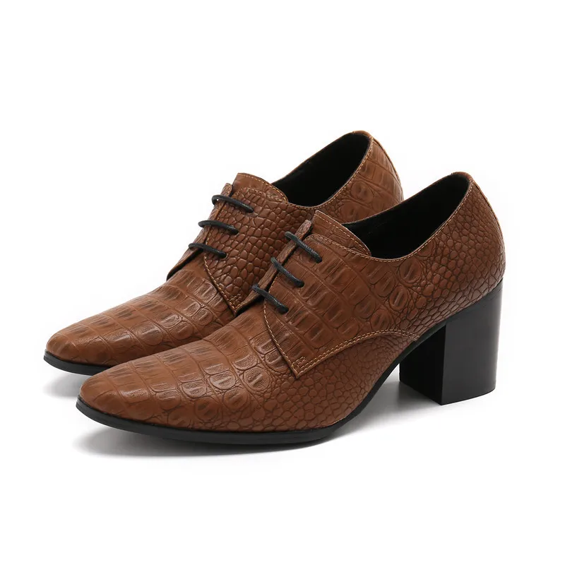 

Winter Fashion Pointed toe Men'S Shoes Lace up High Quality Dress Shoes Genuine Leather Wedding Shoes Big Size 47