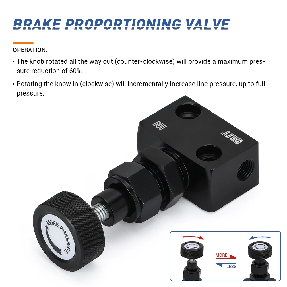 General Brake Distributor Valve Hydraulic Drift Handbrake Proportioning Valve Proportioning Bias Valve Knob Style 