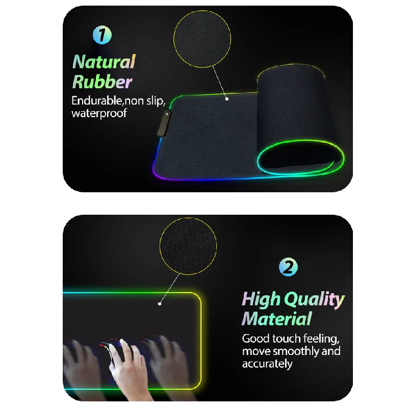 Big Gaming Mouse Pad RGB Mouse Pad Gamer large Mouse Mat Computer Mousepad Led Backlight  Mause Pad