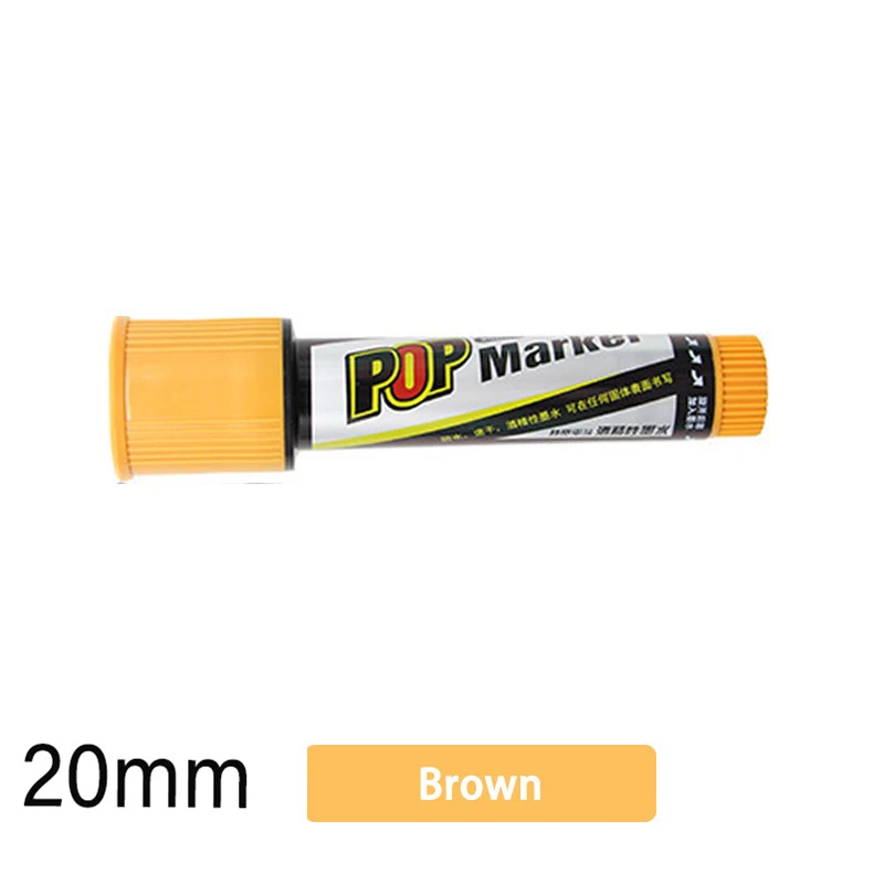 20mm Brown 12 цветов маркер ручка постер художественная рекламная ручка цветная краска спиртовое волокно наконечник поп-графическая эскизная ручка 20 мм 30 мм товары для рукоделия - Цвет: 20mm Brown
