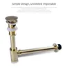 Solid Brass Drain Bathroom Lavatory Sink Push-down Pop Up T-trap brush gold with or without overflow bathroom accessories ► Photo 2/6