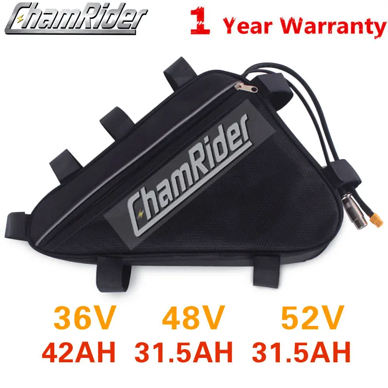 Original 18650 48V Battery 30AH 52V ebike 36V 40AH Triangle Large Capacity 1500W Super Powerful Cell Li-Ion | Спорт и развлечения