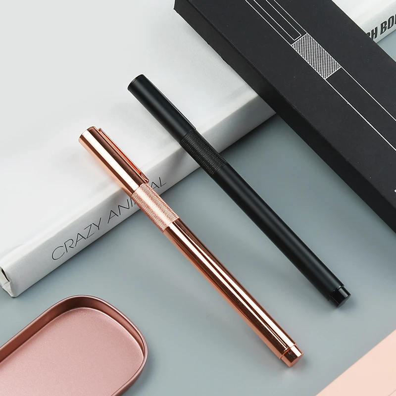 

M&G Elegant Metal Pen Set with Metal Gift Box 0.38mm Rose Gold, Office and School Stationery Luxury Exquisite Ink Pen