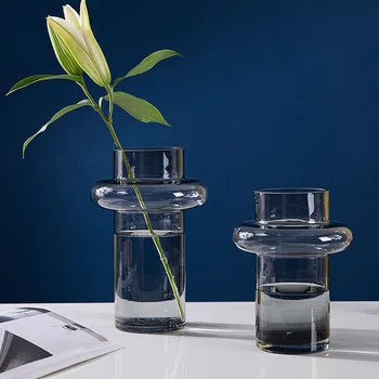 

Simple Art Glass Vase Decoration Desktop Flower Arrangement Living Room Bedroom Hydroponic Flower Lily Rose Vase Home Decoration