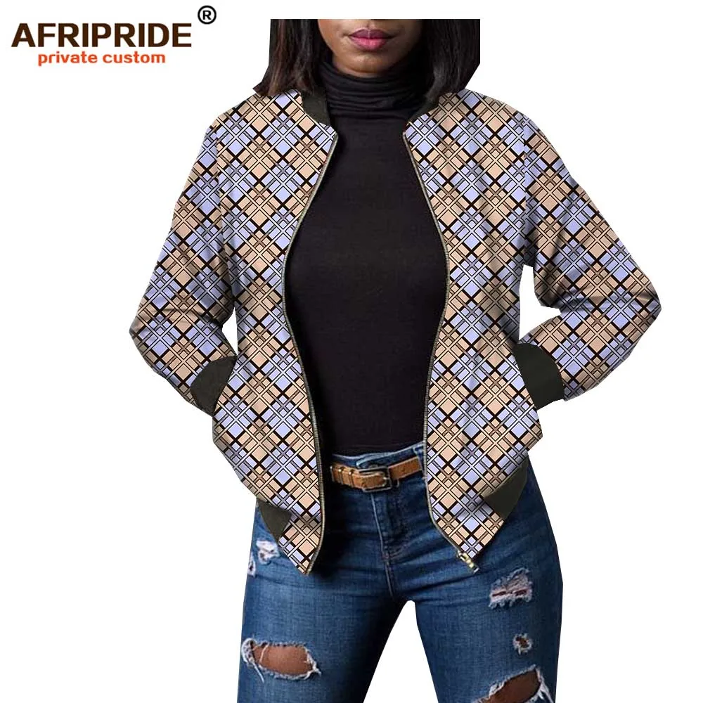 Весенняя африканская куртка dashiki для женщин AFRIPRIDE заказной bazin richi полный рукав o-образным вырезом Повседневная Женская куртка A1824009 - Цвет: 310X