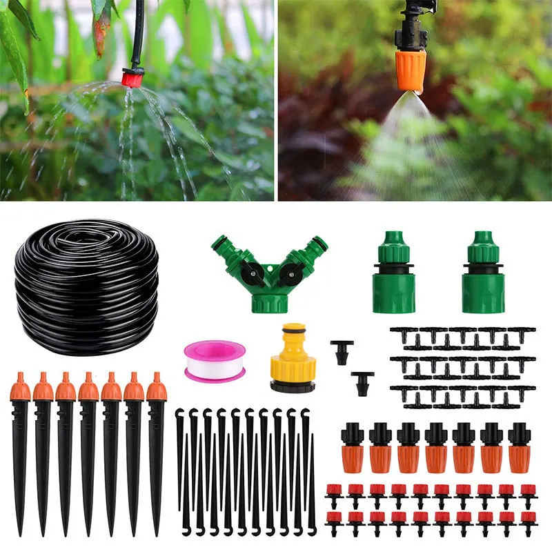 Système d'arrosage automatique du jardin, 40M, goutte-à-goutte, Kit d'irrigation  des plantes, brumisateur