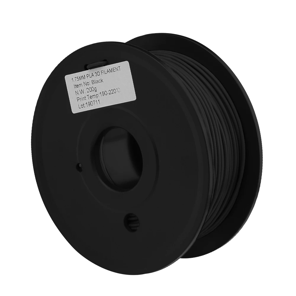 PLA-0.2-Black Нить для 3d принтера, много цветов на выбор, PLA 1,75 мм, для MakerBot RepRap, пластиковые резиновые расходные материалы, материал 0,2/кг, 58 метров - Цвет: PLA-0.2-Black